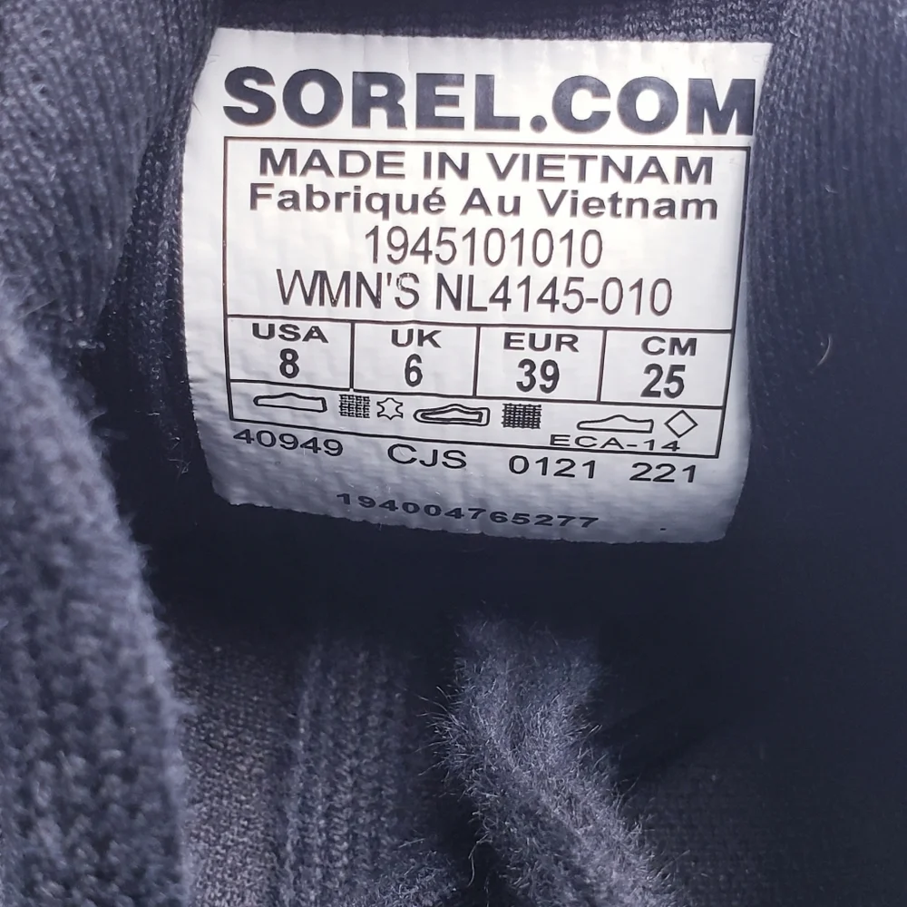 Sorel Women's Kinetic‎ RNEGD Lace Comfort Sneakers Shoes Black Low Top Size 8